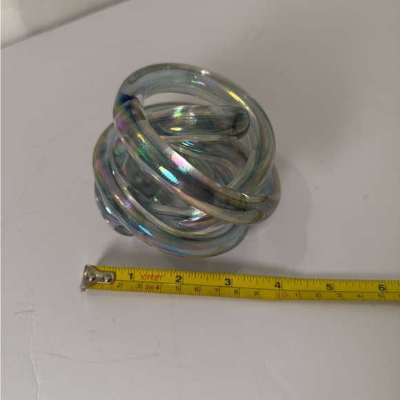 Stunning Murano Twisted Clear Rope Knot Art Glass Paper Weight Sculpture Vintage - Picture 6 of 6